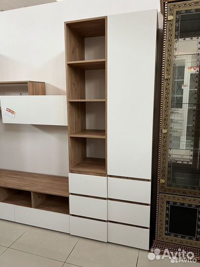 Шкаф-пенал 40см «Хелен», дуб крафт + белый