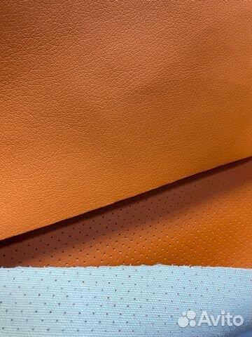Экокожа Орегон для тюнинга, оранжевого цвета