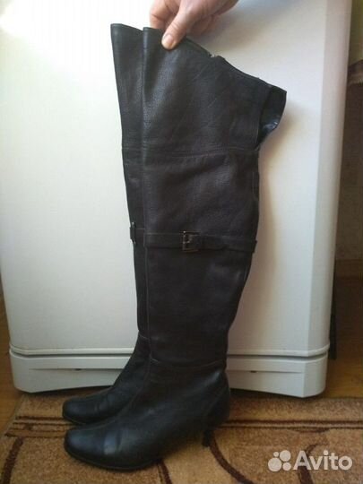 Женские демисезонные сапоги кожаные ботфорты р 38