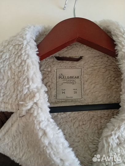 Кожаная дубленка pull&bear