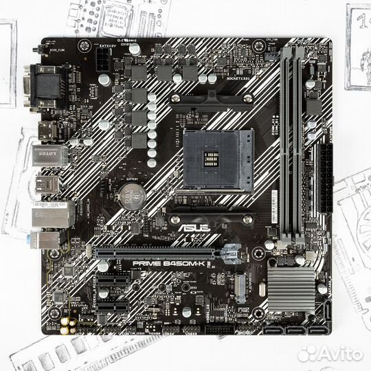 Материнская плата Asus prime B450M-K II AM4