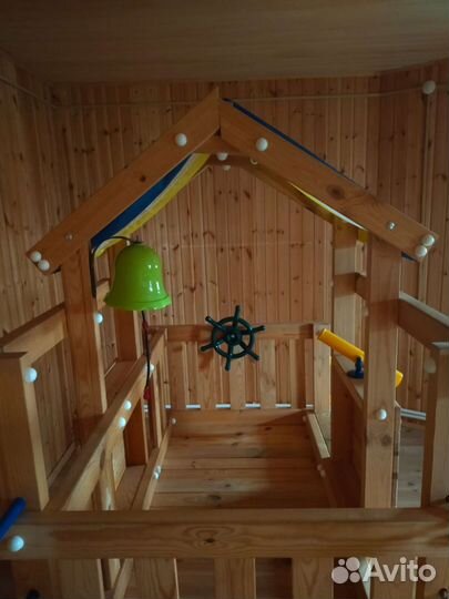 Детская кровать чердак с игровым комплексом