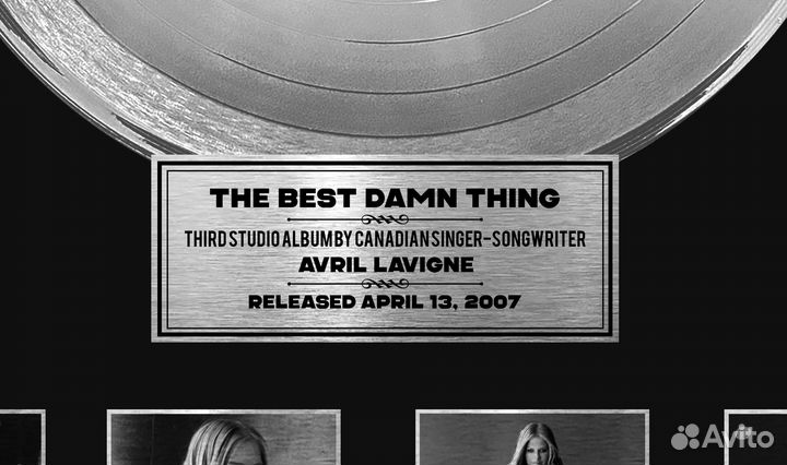 Avril Lavigne платиновый винил с автографом декор