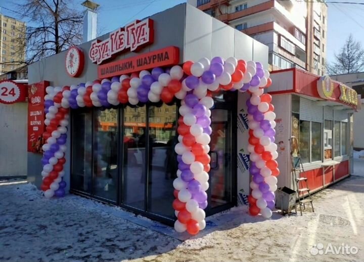 Оформление шарами на открытие магазина