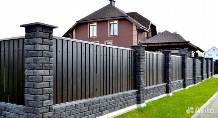 Забор из профнастила цена за метр работа по догово