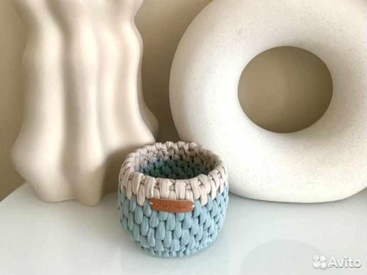 Корзинка из трикотажной пряжи