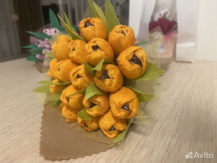 Сладкий букет из конфет