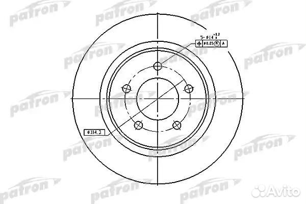 Диск тормозной передн chrysler 300M 98-04 Concord 98-04 LHS 98-02dodge Intrepid 98-04 - обод 16-17