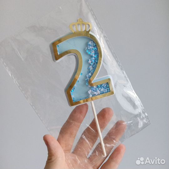 Новый топпер на торт, цифра 2 украшение на торт