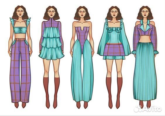 Fashion - иллюстрация Технические эскизы одежды