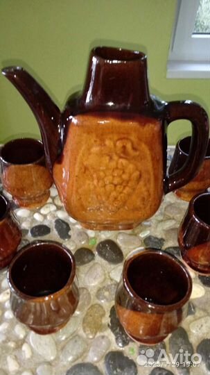 Кувшин и стаканы для вина керамика