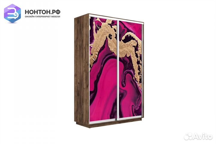 Шкаф-купе 2-х дверный Нонтон фото №1005 / крафт та