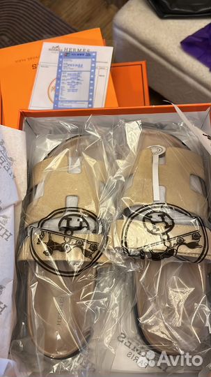 Шлёпанцы hermes натуральная замша (36-41)