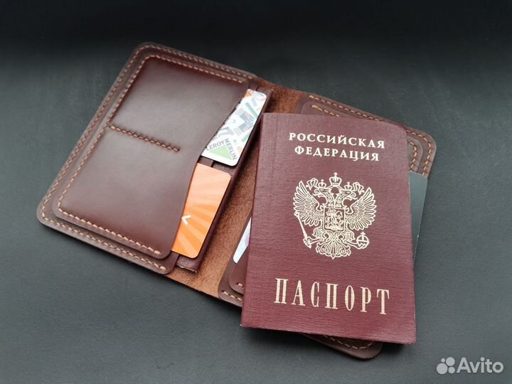 Обложка для документов натуральная кожа