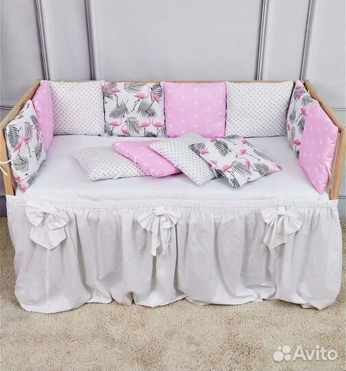 Бортики в кроватку для девочки