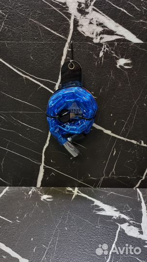 Замок STG, цепь в пластик. оплетке, синяя, с ключо