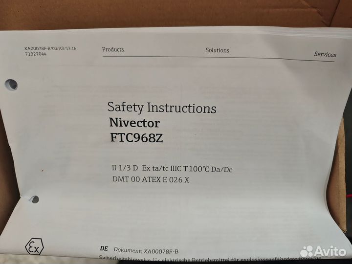 Nivector FTC968Z DC PNP Endress+Hauser 918098-1140