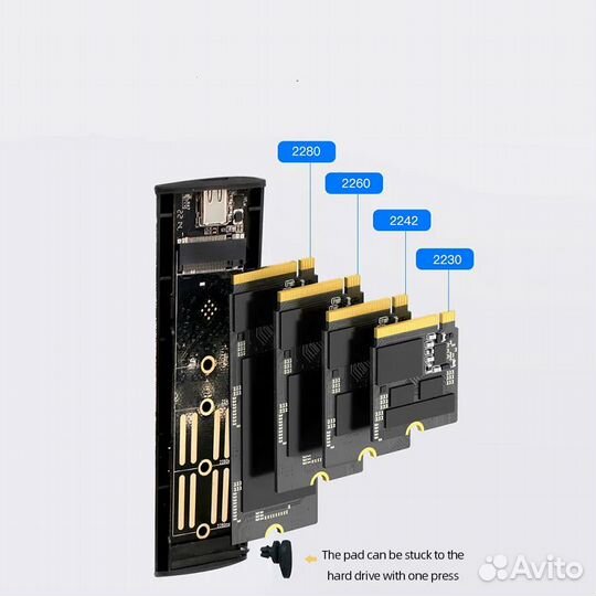 Корпус для SSD M.2 nvme/ngff, Type-C 3.1