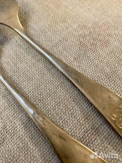 Вилки парные 2 шт, серебрение, до 1918 г