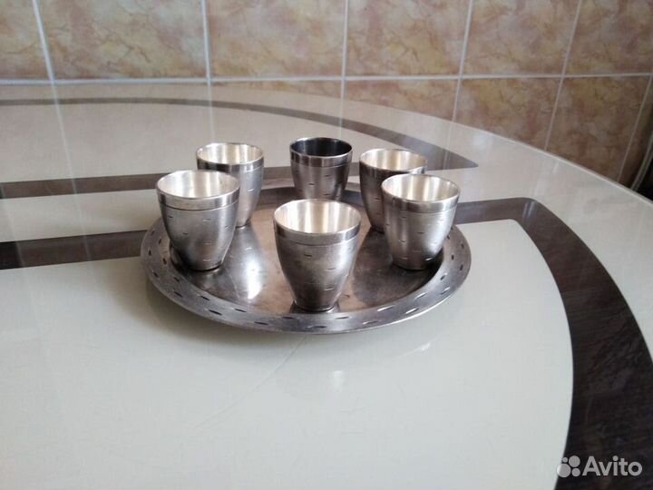 Винтажный коньячный набор, мельхиор, СССР,1974 г