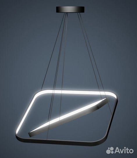 Светодиодная люстра в форме 2-х Квадратов