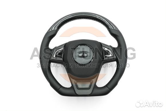 Анатомический руль барс в экокоже Лада 4х4 Карбон