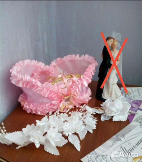 Свадебные украшения.Ободок.Корзина для шампанского