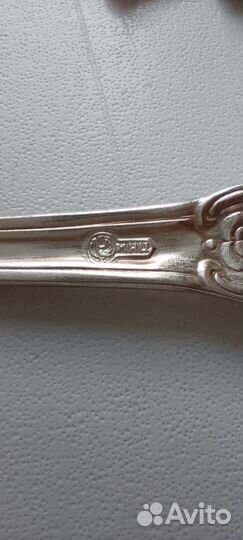 Мельхиоровые посеребренные ложки набор 6 штук