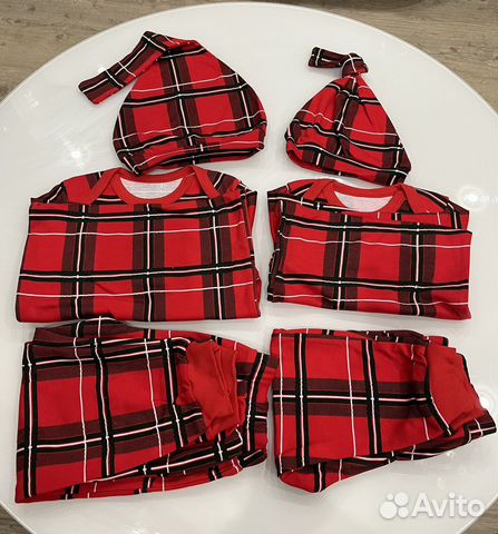 Новогодний детский комплект family look 74-80