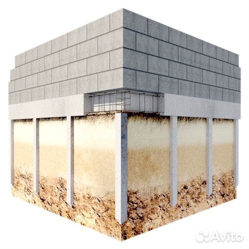 Фундамент на ж/б сваях.Забивка ж/б свай