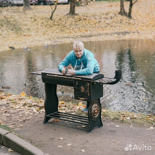 Мангал с печкой под казан