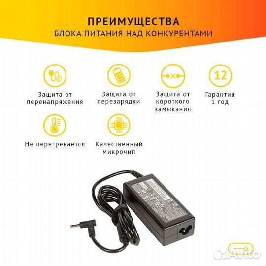 Блок питания для ноутбука HP Envy 15, Compaq 14-a