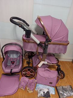 Детская коляска эко кожа Luxmom 608 2в1, 3в1 новые