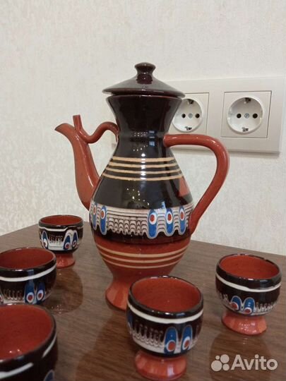 Глиняный кувшин и 5стопок из СССР