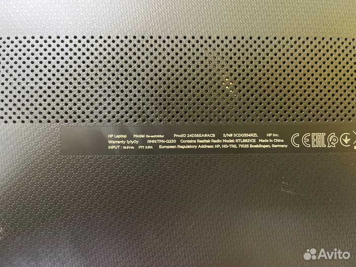 Ноутбук HP laptop 15S/ Athlon Gold 3150U