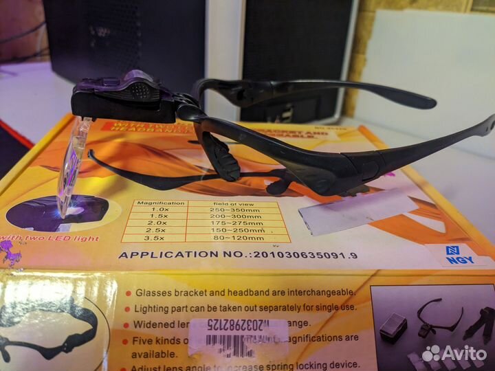 Очки/лупа на голову для пайки/точных работ