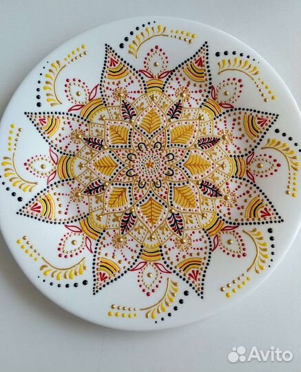 Тарелка декоративная, ручная работа, упи