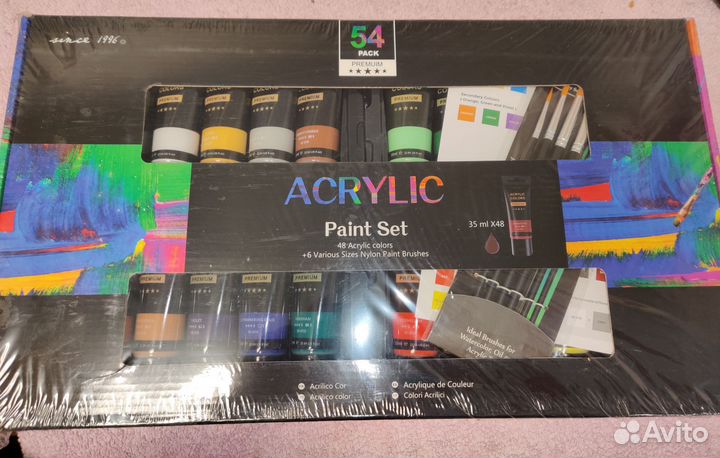 Акриловые краски acrylic 48цветов + кисти