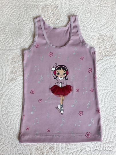 Футболка, майка для фигуристки 8-10 лет