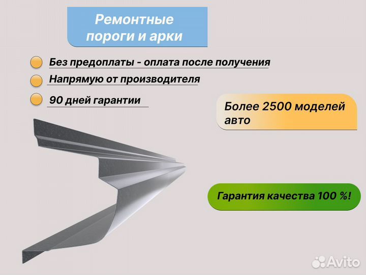 Пороги и арки ремонтные на Nissan