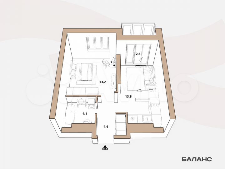 1-к. квартира, 36,9 м², 19/23 эт.