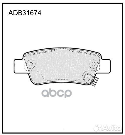 Колодки тормозные дисковые зад ADB31674 ALL