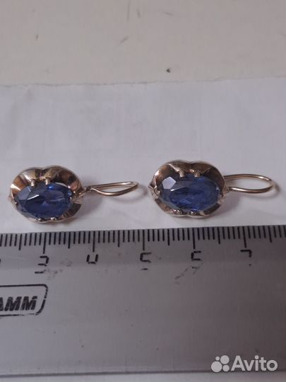 Серебряные серьги СССР и брошь