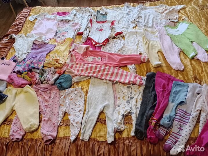 Большой пакет вещей для девочки до года, за всё