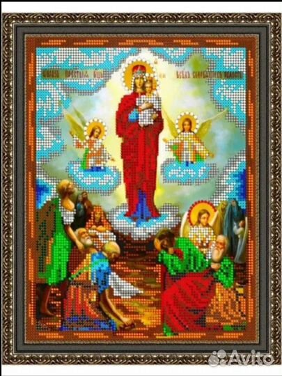 Икона Прсв.Бца схема для вышивания бисером 19*24