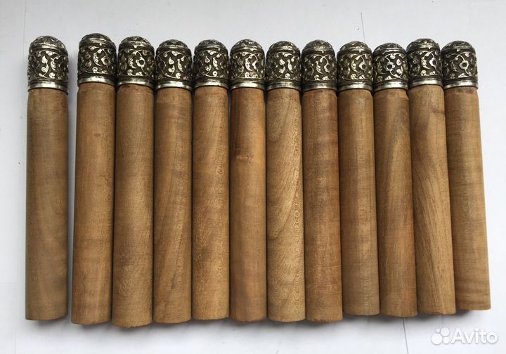 Газыри старинные 12 штук, серебро