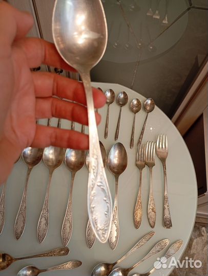 Набор столовых приборов мельхиор СССР