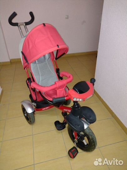 Детский велосипед трехколесный с ручкой