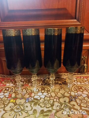 Фужеры-Аметист с золотом* Фужер Калининский з-д