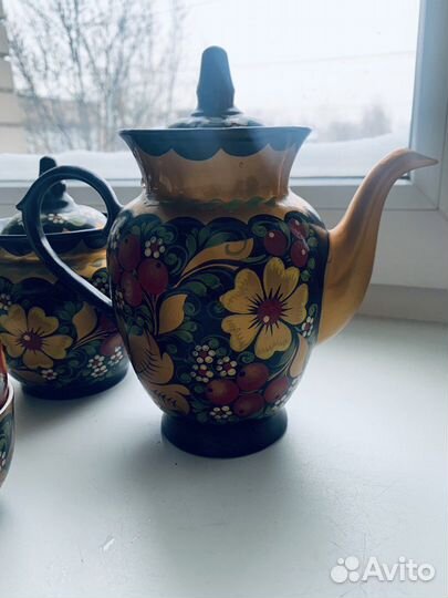 Посуда хохлома керамика СССР ручная роспись